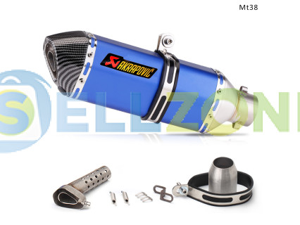 Εξάτμιση AKRAPOVIC σπορ για μοτοσικλέτα 370 mm, carbon μπλε - Mt38